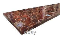Conférence Deux Table Top Red Onyx Bar Top Inlay Cuisine Dalle Chirstmas 4'x2'