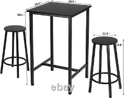 Ensemble de table de bar, Table de pub de 23,6 pouces, Table haute carrée de bar, Table de bar