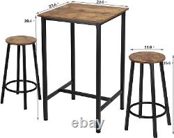 Ensemble de table de bar, table haute de pub de 23.6 pouces, table haute carrée, table de bar.