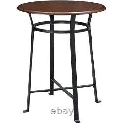 Ensembles de bar 3 pièces pour le mobilier de maison avec tabourets et table ronde en bois.