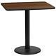 Plateau De Table Flash Furniture Avec Base De Hauteur De Table Ronde 18, 24 X 30 Noir/noyer