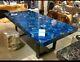 Plateau De Table De Bar En Agate Bleue Ronde, Table En Agate Naturelle, Décoration Intérieure De La Maison