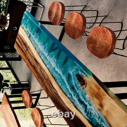 Plateau de table en résine époxy océan, plateau de console et de table de bar en résine époxy, décoration intérieure de la maison