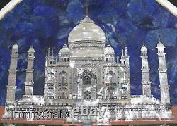 Réplique du Taj Mahal Table basse en marbre octogonale incrustée pour la maison