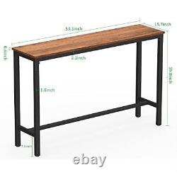 Table de bar 53 Table de pub Table haute Table rectangulaire Table de bar en hauteur Console de canapé