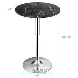 Table de bar Costway 36 x 24 avec cadre en métal et plateau en bois rond pivotant, finition noire.