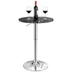 Table de bar Costway 36 x 24 avec cadre en métal et plateau en bois rond pivotant, finition noire.