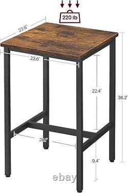 Table de bar VASAGLE, petite table haute pour salon, cadre en métal robuste