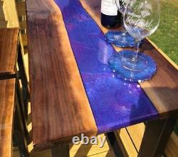 Table de bar console en résine époxy, dessus en bois pour la décoration de meubles de cuisine et de bar