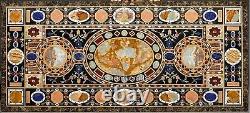 Table de bar de 36 x 84 pouces pour la décoration d'hôtel - Plateau de table à manger en marbre avec art Pietra Dura