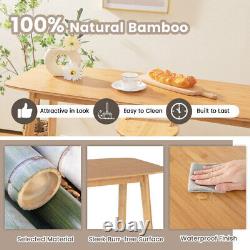 Table de bar en bambou de 48 pouces - Table console haute pour salle à manger ou pub