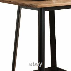 Table de bar haute carrée durable naturelle et noire.