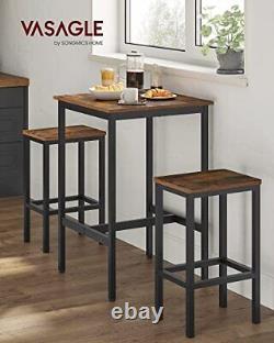 Table de bar, petite table de salle à manger de cuisine, haut de gamme pub rustique brun + noir