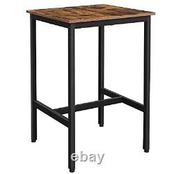 Table de bar, petite table de salle à manger pour cuisine, haut de pub en brun rustique + noir.