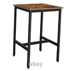Table de bar, petite table de salle à manger pour cuisine, haut de pub en brun rustique + noir.