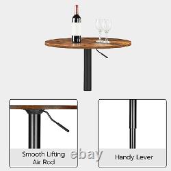 Table de bar ronde, table de bar réglable en hauteur de 27 à 35,4 pouces, table de pub avec dessus.