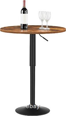Table de bar ronde, table de bar réglable en hauteur de 27 à 35,4 pouces, table de pub avec dessus