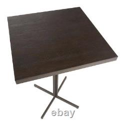 Table de bar sur pied Lumisource 42 x 27.5 avec dessus en bambou Espresso, pied en métal antique
